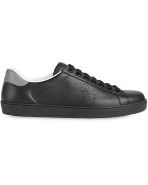 Gucci New Ace Perforated Leather Mid-top Trainers - Black
