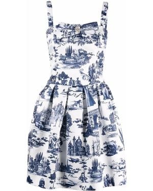 Philipp Plein En Plein Air Print Mini Dress - Blue