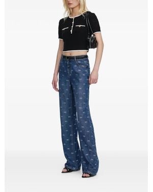 Self-Portrait Jeans mit Schleifendetail - Blau
