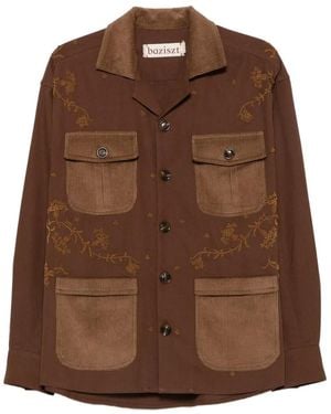 BAZISZT Anakin Embroidered Overshirt - Brown