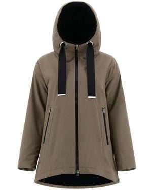 Herno A-Line Hooded Jacket - Brown