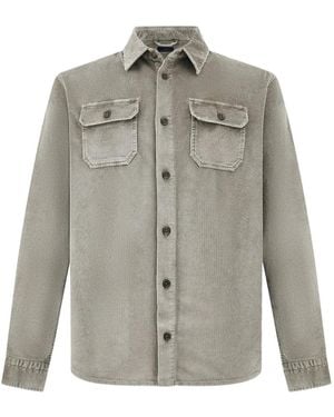 Paul & Shark Corduroy-Effect Shirt - Grey
