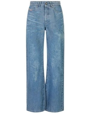 DIESEL Acid-Wash Wide-Leg Jeans - Blue