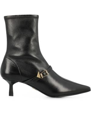 Prada Stretch Nappa Leather Booties - Black