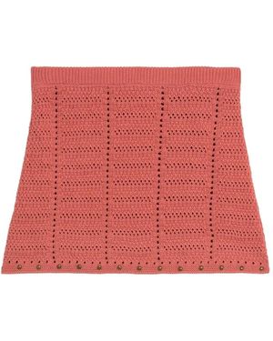 A PAPER KID Knitted Skirt - Red