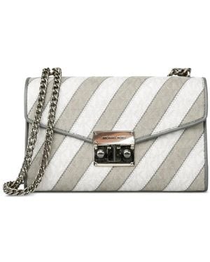 Michael Kors Striped Shoulder Bag - White