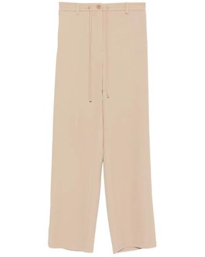 Imperial Drawstring Wide-Leg Trousers - Natural