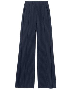 Séfr Jess Pinstripe-Pattern Pants - Blue