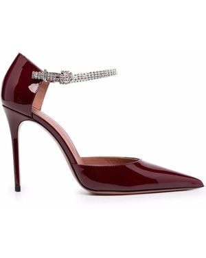 AMINA MUADDI Ursina Crystal-Embellished Pumps - Red