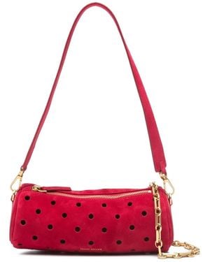MANU Atelier Mini Cylinder Perforated Shoulder Bag - Red