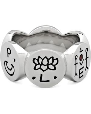 Tom Wood Anillo Simple Love Grabado - Blanco