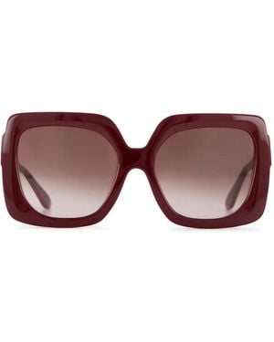 Emmanuelle Khanh Sonnenbrille Mit Eckigem Gestell - Rot