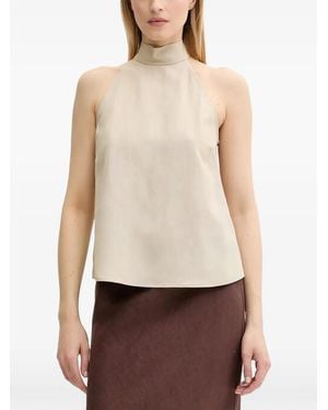 Samsøe & Samsøe High-neck tie top - Blanco