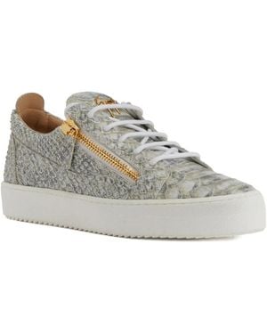 Giuseppe Zanotti Frankie Snakeskin-Effect Trainers - White