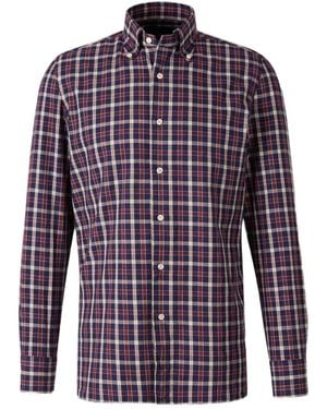 Luigi Borrelli Napoli Checked button-down shirt - Blau