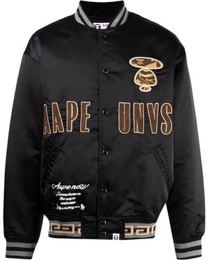 Aape By A Bathing Ape Bomber Con Stampa - Nero