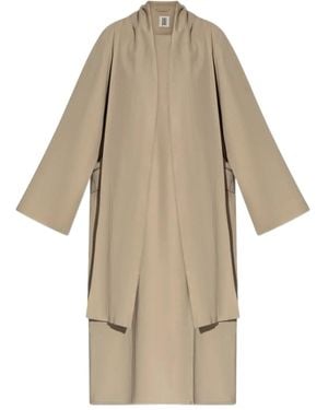By Malene Birger Draped Open-Front Coat - Natural