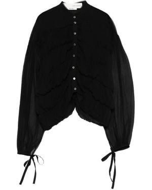 Isabel Benenato Ruched Top - Black