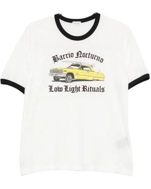 Second/Layer Graphic-Print Ringer T-Shirt - White