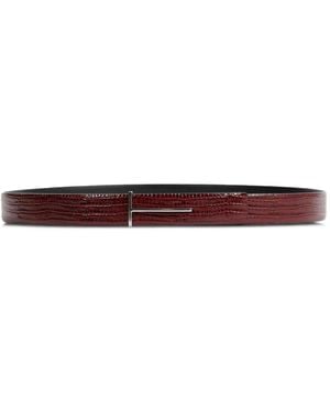 Tom Ford Ceinture Imprimée À Design Réversible - Blanc