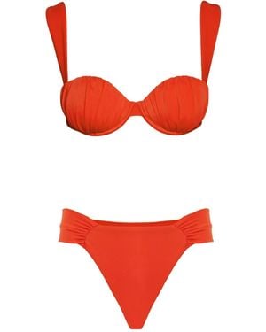Noire Swimwear シャーリング ビキニ - レッド