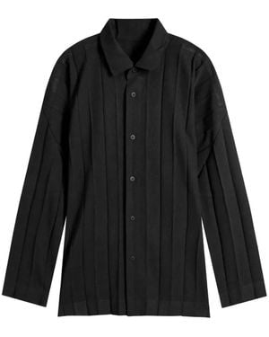 Homme Plissé Issey Miyake Pleated Long-Sleeve Shirt - Black