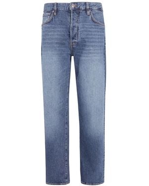 Emporio Armani Logo-Plaque Wide-Leg Jeans - Blue