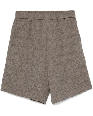 Giorgio Armani Interlock-Monogram Bermuda Shorts - Grey