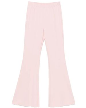 ViCOLO Elasticated-Waist Flared Pants - Pink