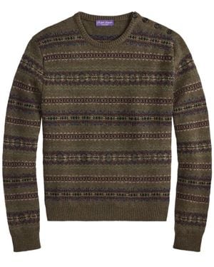 Ralph Lauren Fairisle Button-Detail Pullover - Green