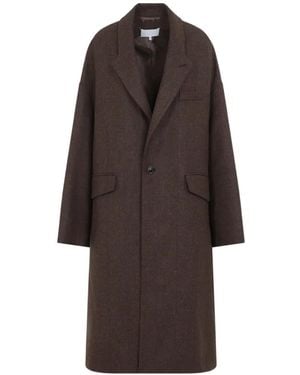 Maison Margiela Check-Pattern Wool Coat - Brown