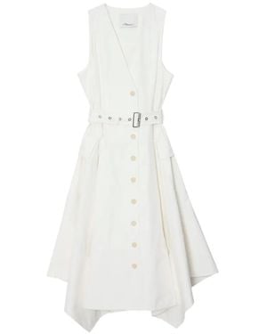 3.1 Phillip Lim Belted V-Neck Midi Dress - White