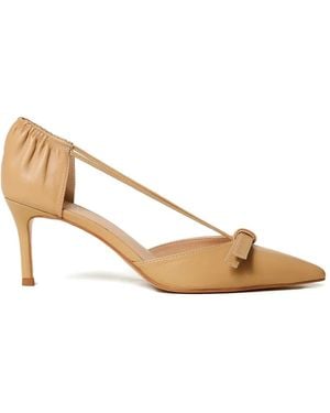 Twinset リボンディテール レザーパンプス - ナチュラル