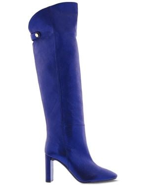 Paris Punk Stiefeletten Im Metallic-Look - Blau
