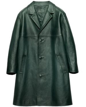 Prada Leather Coat - Green