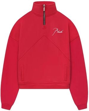 Rhude Zip-Quarter Logo-Detail Sweatshirt - Red