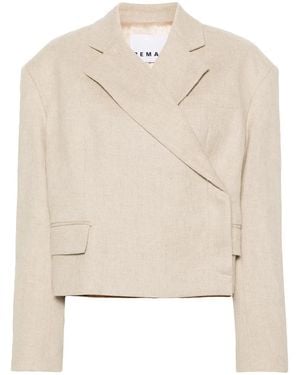Remain Cropped Wrap Blazer - Natural
