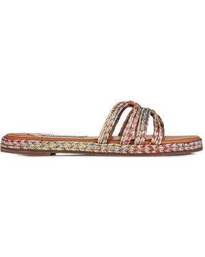 Aquazzura Sandales Playita En Cuir Tressé - Multicolour