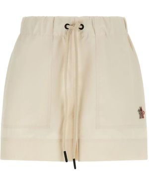 Moncler Drawstring Patch-Pocket Shorts - Natural