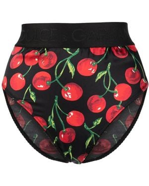 Dolce & Gabbana チェリープリント ハイウエストショーツ - レッド