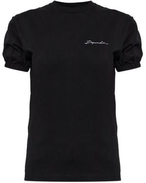 DSquared² Puff-Sleeve T-Shirt - Black