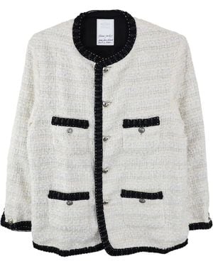 READYMADE Jacke Mit Tweed-Besatz - Weiß