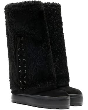 Casadei Botas con plataforma y cordones - Negro