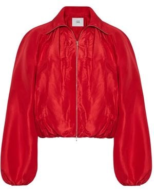 Adam Lippes Simone Silk Jacket - Red