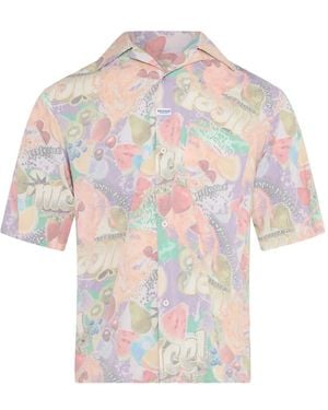 Martine Rose Fruit-Print Short-Sleeve Shirt - White