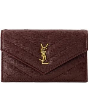 Saint Laurent Cassandre Fragments Card Holder - Purple