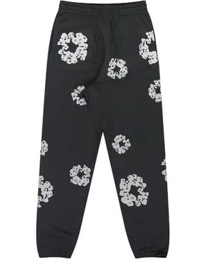DENIM TEARS Cotton Wreath Rhinestone Track Trousers - Black