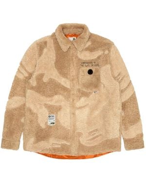 Aape By A Bathing Ape Moonface Fleece-Texture Shirt Jacket - Natural
