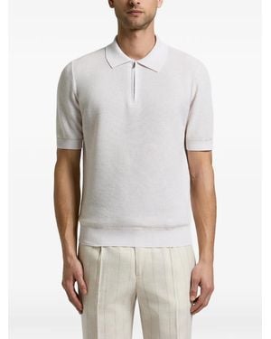Peserico Zip-Fastening Short-Sleeve Polo Shirt - White