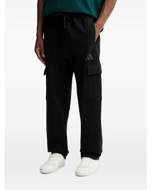 adidas Logo-Embroidered Cargo Trousers - Black